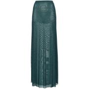 Groene Gelaagde A-Lijn Maxi Rok Pinko , Blue , Dames