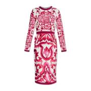 Jurk met Majocila patroon Dolce & Gabbana , Pink , Dames