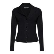 Cardigan met logo Dolce & Gabbana , Black , Dames