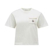 Witte T-shirts en Polos met Zak Moncler , White , Dames