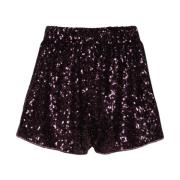 Lurex Detail Elastische Taille Shorts Oseree , Multicolor , Dames