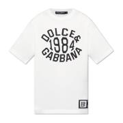 T-shirt met logo Dolce & Gabbana , White , Heren