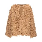 Shearlingjassen met uitsparingen Pinko , Brown , Dames