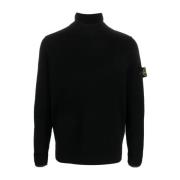 Zwarte Maglia V0029 Shirt Stone Island , Black , Heren