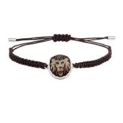 Bedreigde Dieren Leeuw Armband Bruin Wit Swarovski , Black , Dames