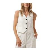 Witte Pima Vest Blazer Co'Couture , White , Dames