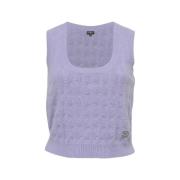 Pre-owned Wool tops Chanel Vintage , Purple , Dames