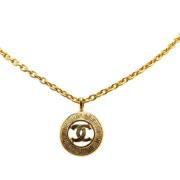 Pre-owned Metal necklaces Chanel Vintage , Yellow , Dames