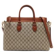 Pre-owned Canvas gucci-bags Gucci Vintage , Beige , Dames