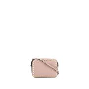 Studded Roze Leren Crossbody Tas Valentino Garavani , Pink , Dames