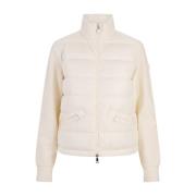 Witte Zip-Up Sweater Moncler , White , Dames