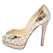 Pre-owned Leather heels Christian Louboutin Pre-owned , Yellow , Dames