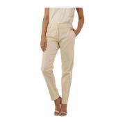 Klassieke Stretchbroek in Off-White Summum Woman , Beige , Dames