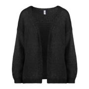 Gezellige Mohair Blend Winter Cardigan BomBoogie , Black , Dames