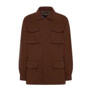 Beaver Cashmere Utility Jacket Kiton , Brown , Heren