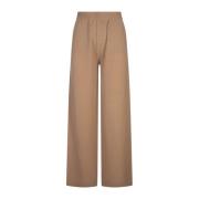 Bruine Wijde Gebreide Broek Msgm , Brown , Dames