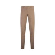 Slim Fit Bruine Doeskin Broek Incotex , Brown , Heren