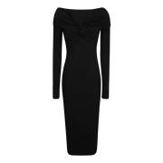 Aansluitende Midi Jurk Rotate Birger Christensen , Black , Dames