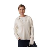 Serena Cream V-Neck Sweater Lisa Yang , White , Dames