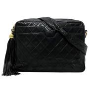 Pre-owned Leather shoulder-bags Chanel Vintage , Black , Dames