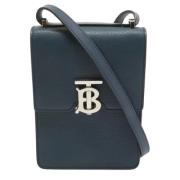 Pre-owned Leather shoulder-bags Burberry Vintage , Blue , Dames