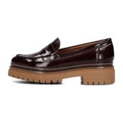 Bruin Leren Loafers Farah Ctwlk. , Brown , Dames