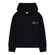 Boxy hoodie met logo borduurwerk Laneus , Black , Unisex