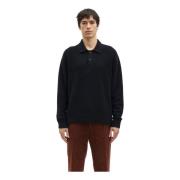 Milano Gebreide Polo Sweater Samsøe Samsøe , Black , Heren