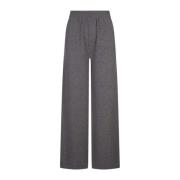 Grijze Wijde Gebreide Broek Msgm , Gray , Dames