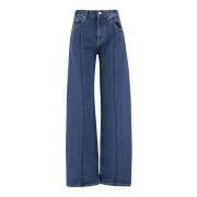 Denim Wide Leg Broek Darkpark , Blue , Dames