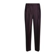 Flanellen Plooi Broek Incotex , Purple , Dames