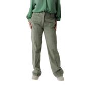 Corduroy Salie Broek Comfortabele Pasvorm Twinset , Green , Dames