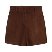 Donkerbruine Suède Shorts Ermanno Scervino , Brown , Dames