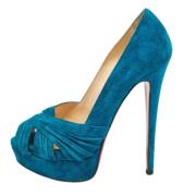 Pre-owned Suede heels Christian Louboutin Pre-owned , Blue , Dames