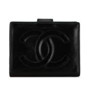 Pre-owned Leather wallets Chanel Vintage , Black , Dames