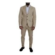 Beige Formeel Pak Single Breasted Dsquared2 , Beige , Heren