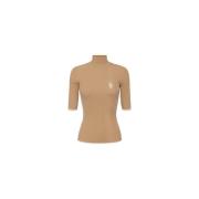 Stijlvolle Gebreide Top Elisabetta Franchi , Brown , Dames