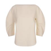 Witte Wol Boothals Blouse Gianluca Capannolo , White , Dames