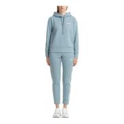 Effen Hoodie met Trekkoordsluiting Emporio Armani EA7 , Blue , Dames