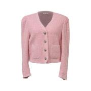 Pre-owned Wool outerwear Miu Miu Pre-owned , Pink , Dames