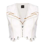 Stijlvolle Gilet voor Vrouwen Pinko , White , Dames