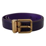 Paars Leren Riem met Metalen Gesp Dolce & Gabbana , Purple , Dames