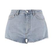 Hoge Taille Denim Shorts Stone Wash Dolce & Gabbana , Blue , Dames