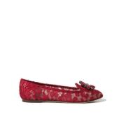 Rode Kant Kristal Flats Dolce & Gabbana , Red , Dames