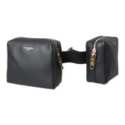 Zwarte Leren Taille Fanny Pack Tas Dolce & Gabbana , Black , Dames