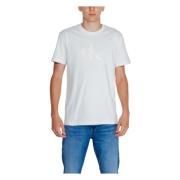 Witte Ronde Hals T-shirt Mannen Calvin Klein Jeans , White , Heren