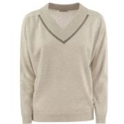 Luxe Sweaters Collectie Brunello Cucinelli , Beige , Dames