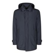 Gewatteerde jas met capuchon voor winter Herno , Blue , Heren