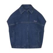 Blauwe Denim Jas Cocoon Stijl Marni , Blue , Dames