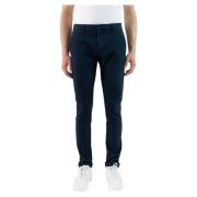 Casual Broek met Rits en Knoop Dondup , Blue , Heren